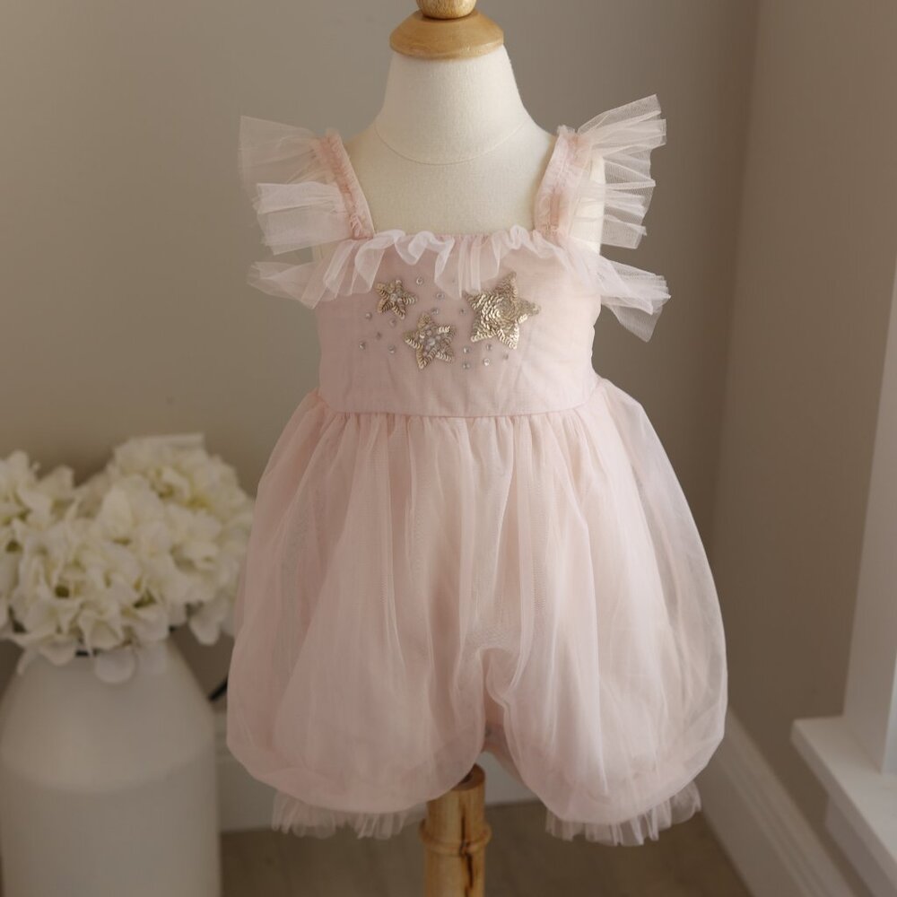 Tutu Du Monde Pink Bebe Tulle Romper Bubble Onsie Party Portrait Wedding NWT